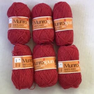 Munrospun Shetland 4 Ply Wool in Red